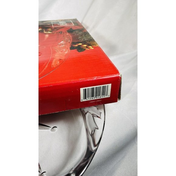 MIKASA 12 inch Divided Server Dish Clear Crystal Thick Glass Christmas Tidings - Picture 8 of 10